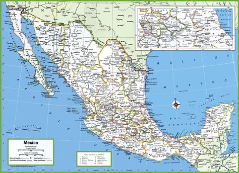 mexico map with states and cities|Map of Mexico.
